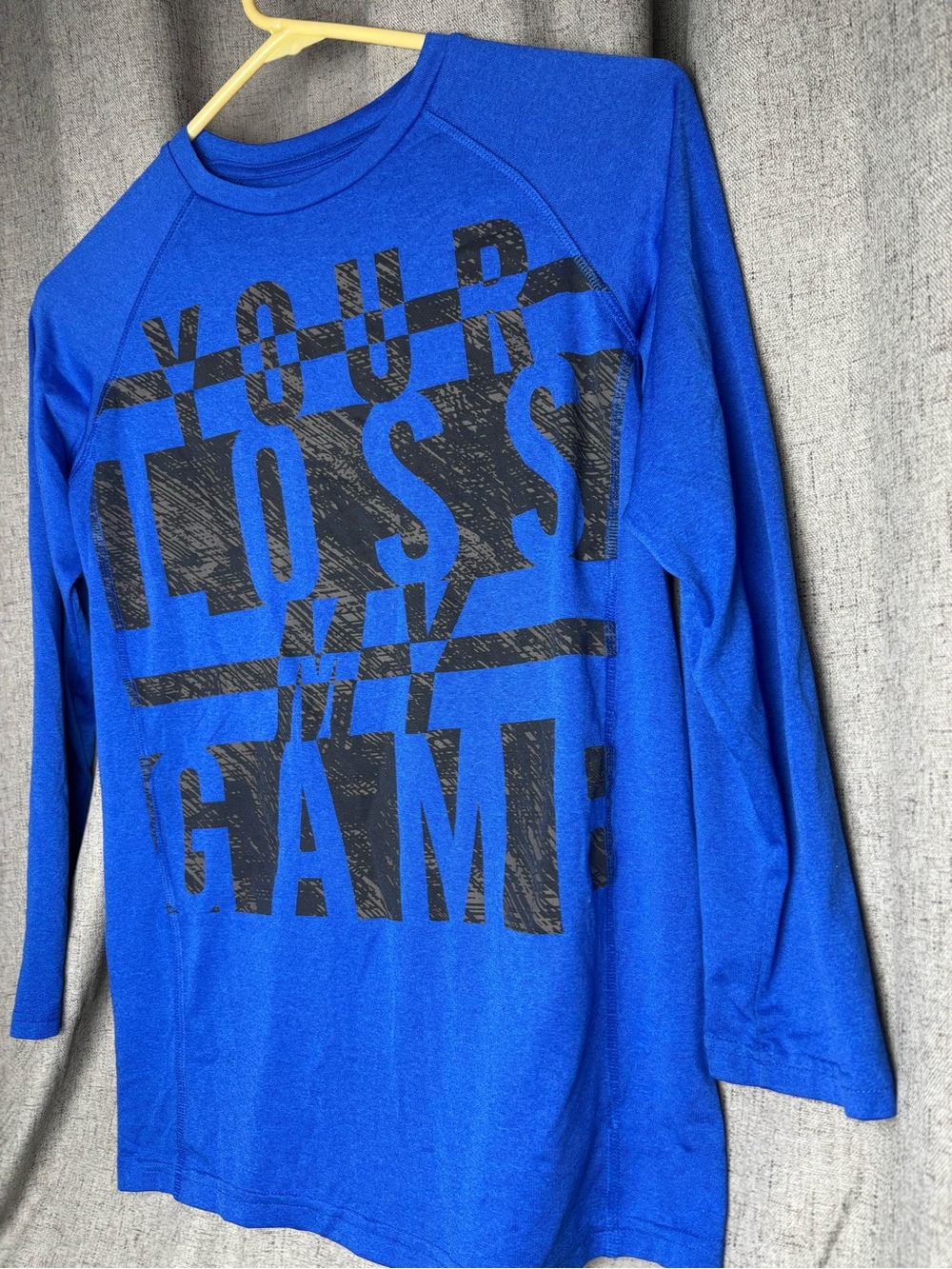 Champion Blue Kids Long-Sleeve Graphic Tee - 'Your Loss My Game'